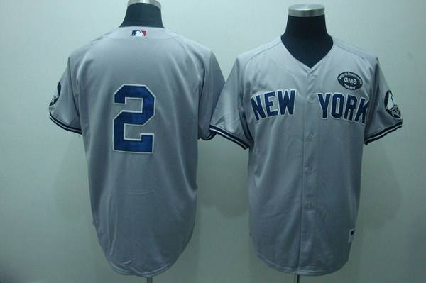 Yankees #2 Derek Jeter Grey GMS The Boss Stitched MLB Jersey