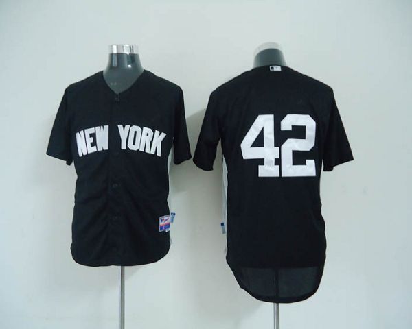 Yankees #42 Mariano Rivera Black 2011 Road Cool Base BP Stitched MLB Jersey