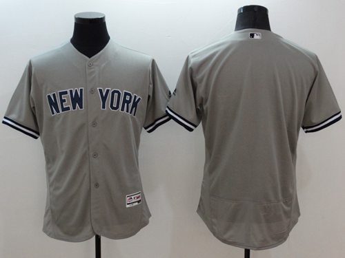 Yankees Blank Grey Flexbase Authentic Collection Stitched MLB Jersey