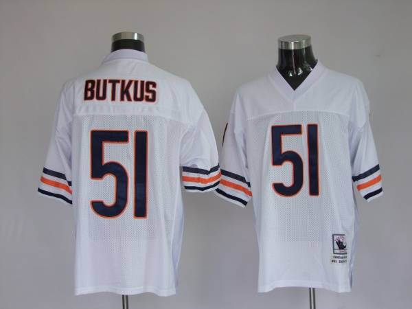 Mitchell & Ness Bears #51 Dick Butkus White Stitched Throwback NFL Jersey