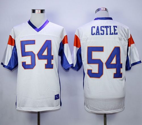 Blue Mountain State #54 Thad Castle White Stitched Football Jersey