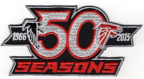 Stitched Atlanta Falcons 50th 1966 2015 Seasons Jersey Patch