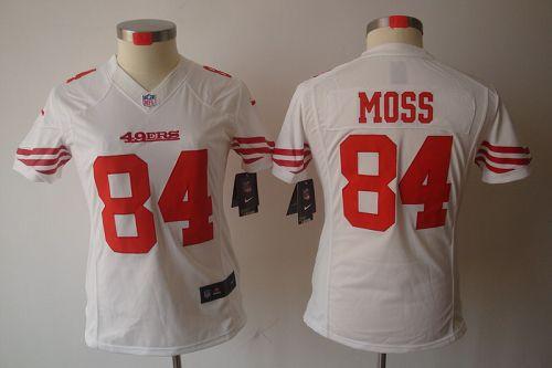  49ers #84 Randy Moss White Women's Stitched NFL Limited Jersey