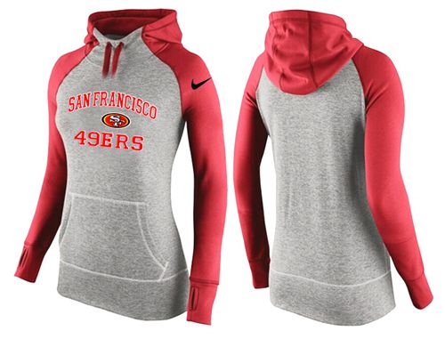 Women's  San Francisco 49ers Performance Hoodie Grey & Red_2