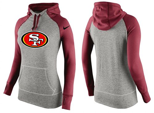 Women's  San Francisco 49ers Performance Hoodie Grey & Red_3