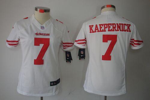  49ers #7 Colin Kaepernick White Women's Stitched NFL Limited Jersey