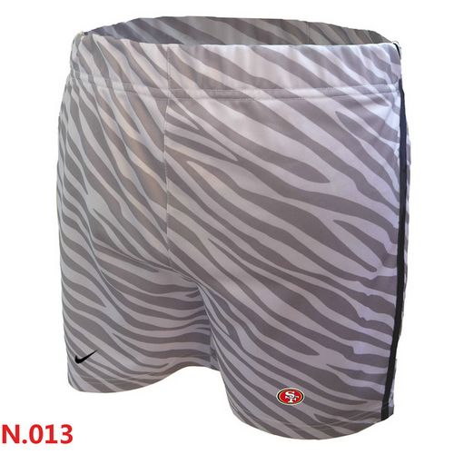 Women's  NFL San Francisco 49ers Embroidered Team Logo Zebra Stripes Shorts