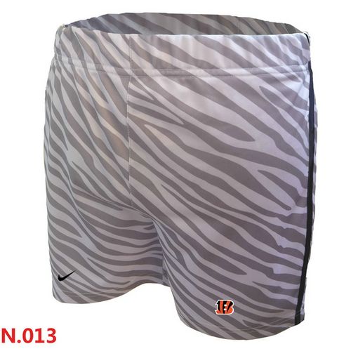 Women's  NFL Cincinnati Bengals Embroidered Team Logo Zebra Stripes Shorts