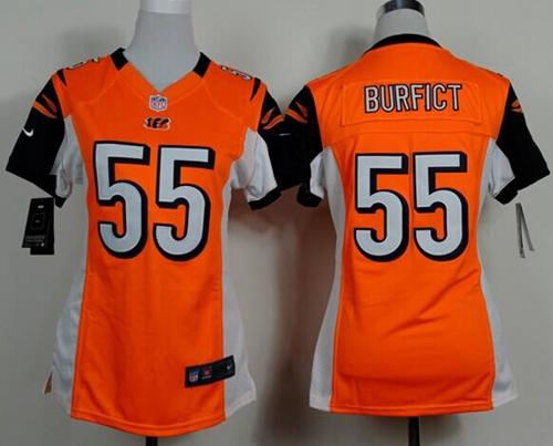  Bengals #55 Vontaze Burfict Orange Alternate Women's Stitched NFL Elite Jersey