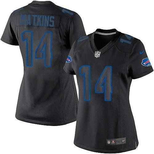  Bills #14 Sammy Watkins Black Impact Women's Stitched NFL Limited Jersey