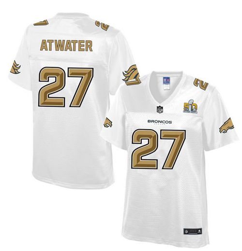  Broncos #27 Steve Atwater White Women's NFL Pro Line Super Bowl 50 Fashion Game Jersey