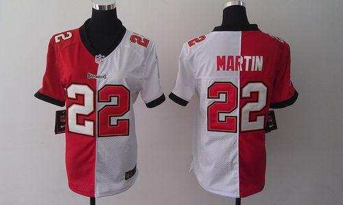  Buccaneers #22 Doug Martin Red/White Women's Stitched NFL Elite Split Jersey