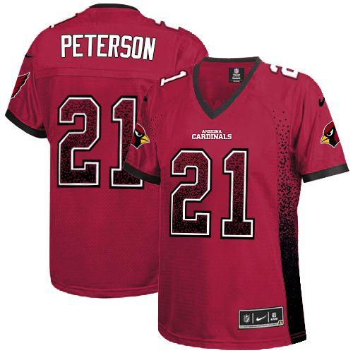  Cardinals #21 Patrick Peterson Red Team Color Women's Stitched NFL Elite Drift Fashion Jersey