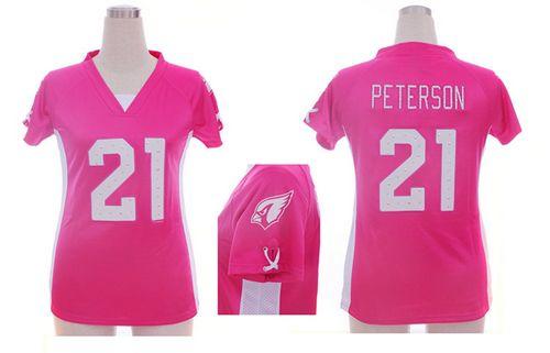  Cardinals #21 Patrick Peterson Pink Draft Him Name & Number Top Women's Stitched NFL Elite Jersey
