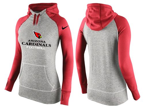 Women's  Arizona Cardinals Performance Hoodie Grey & Red_2