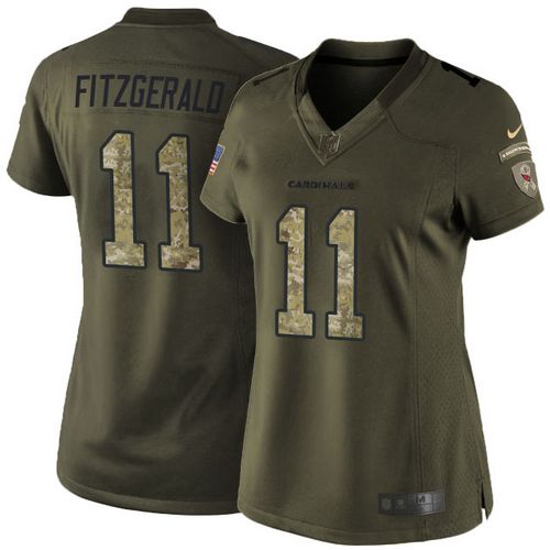  Cardinals #11 Larry Fitzgerald Green Women's Stitched NFL Limited Salute to Service Jersey
