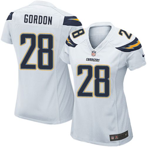  Chargers #28 Melvin Gordon White Women's Stitched NFL New Elite Jersey