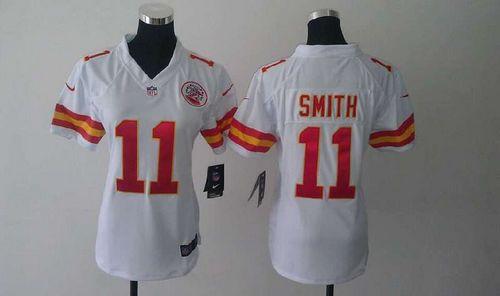  Chiefs #11 Alex Smith White Women's Stitched NFL Elite Jersey