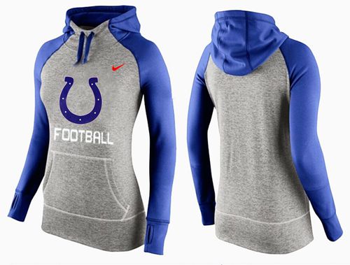 Women's  Indianapolis Colts Performance Hoodie Grey & Blue_1