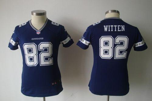  Cowboys #82 Jason Witten Navy Blue Team Color Women's NFL Game Jersey