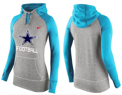 Women's  Dallas Cowboys Performance Hoodie Grey & Light Blue