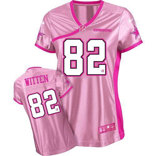  Cowboys #82 Jason Witten Pink Women's Be Luv'd Stitched NFL Elite Jersey