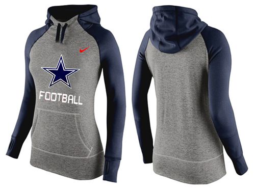 Women's  Dallas Cowboys Performance Hoodie Grey & Dark Blue_1