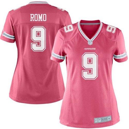  Cowboys #9 Tony Romo Pink Women's Stitched NFL Elite Jersey