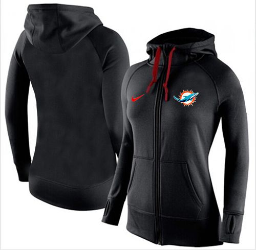 Women's  Miami Dolphins Full Zip Performance Hoodie Black