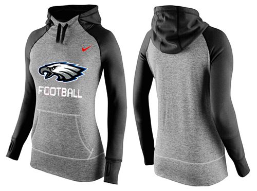 Women's  Philadelphia Eagles Performance Hoodie Grey & Black_1