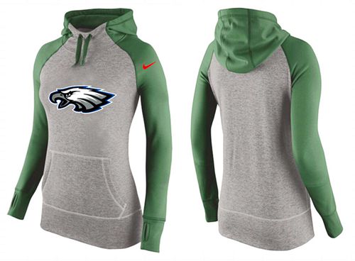 Women's  Philadelphia Eagles Performance Hoodie Grey & Green_2