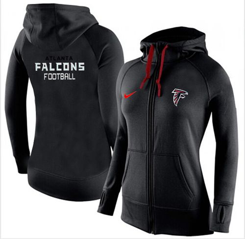 Women's  Atlanta Falcons Full Zip Performance Hoodie Black