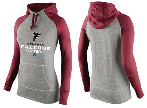 Women's  Atlanta Falcons Performance Hoodie Grey & Red_1