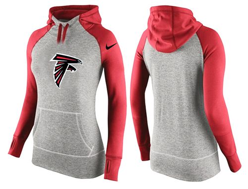 Women's  Atlanta Falcons Performance Hoodie Grey & Red_2