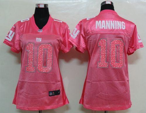  Giants #10 Eli Manning Pink Sweetheart Women's NFL Game Jersey
