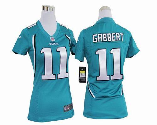  Jaguars #11 Blaine Gabbert Teal Green Team Color Women's Stitched NFL Elite Jersey