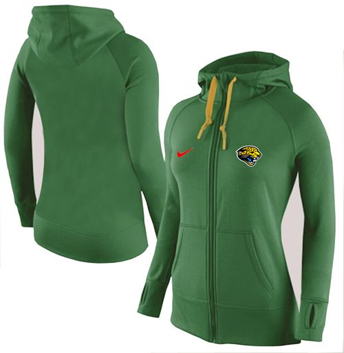 Women's  Jacksonville Jaguars Full Zip Performance Hoodie Green