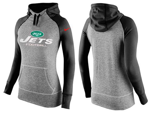 Women's  New York Jets Performance Hoodie Grey & Black