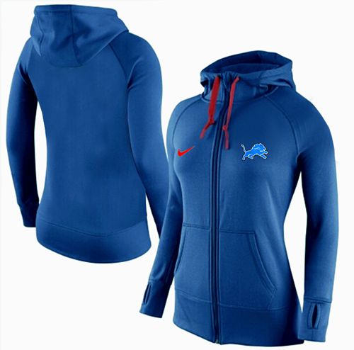 Women's  Detroit Lions Full Zip Performance Hoodie Blue