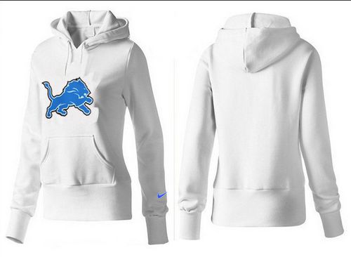 Women's Detroit Lions Logo Pullover Hoodie White