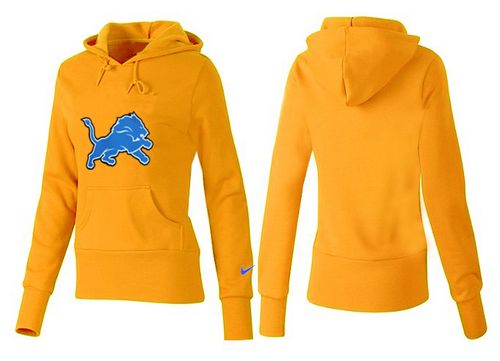 Women's Detroit Lions Logo Pullover Hoodie Yellow