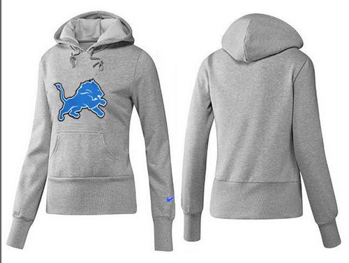 Women's Detroit Lions Logo Pullover Hoodie Grey