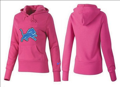 Women's Detroit Lions Logo Pullover Hoodie Pink