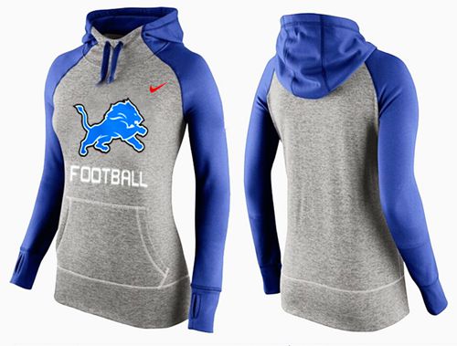 Women's  Detroit Lions Performance Hoodie Grey & Blue_1