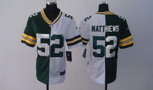  Packers #52 Clay Matthews Green/White Women's Stitched NFL Elite Split Jersey