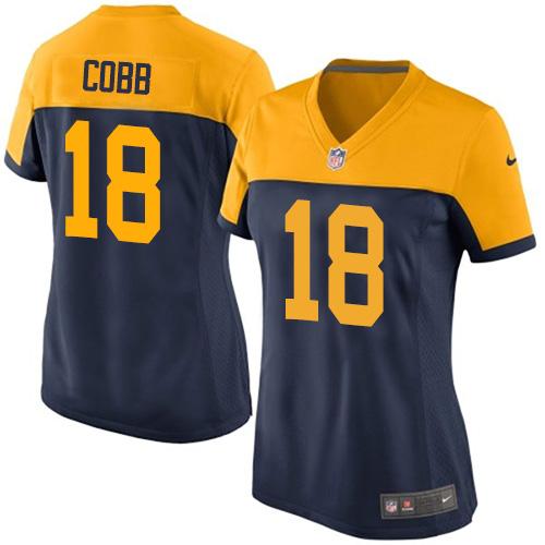  Packers #18 Randall Cobb Navy Blue Alternate Women's Stitched NFL New Elite Jersey