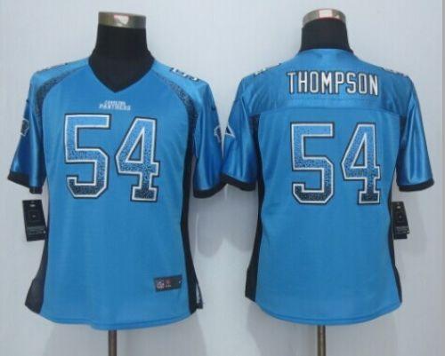 Panthers #54 Shaq Thompson Blue Alternate Women's Stitched NFL Elite Drift Fashion Jersey