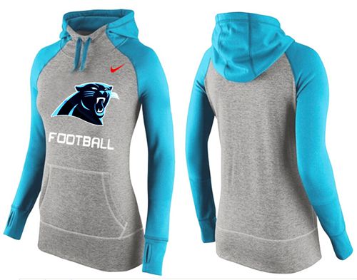 Women's  Carolina Panthers Performance Hoodie Grey & Light Blue_1