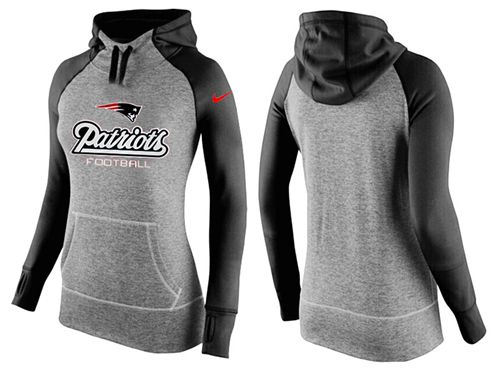 Women's  New England Patriots Performance Hoodie Grey & Black