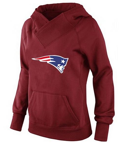 Women's New England Patriots Logo Pullover Hoodie Red